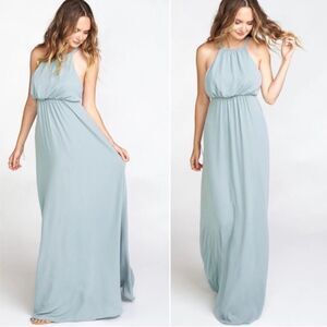 Show Me Your MuMu Amanda Maxi Dress Silver Sage Crisp NWT